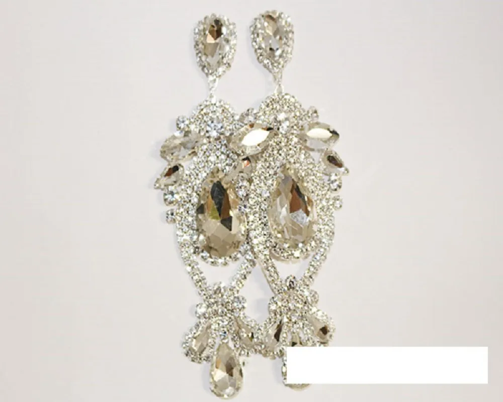 SILVER CLEAR STONES EARRINGS ( 1553 SCRY ) sold by Oh My Jewelry