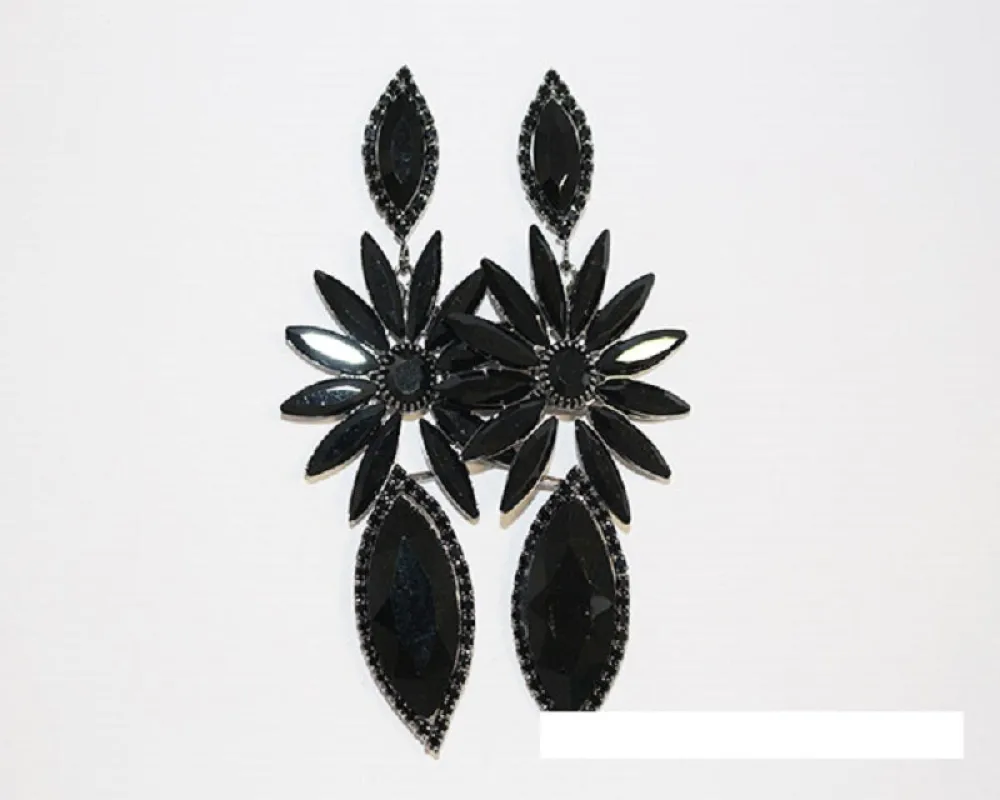 HEMATITE BLACK CHANDELIER EARRINGS ( 1521 BKJET ) sold by Oh My Jewelry