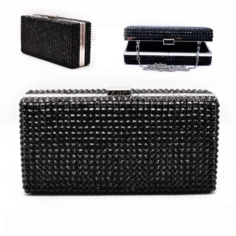 BLACK STONE EVENING BAG ( 12167 BK ) sold by Oh My Jewelry