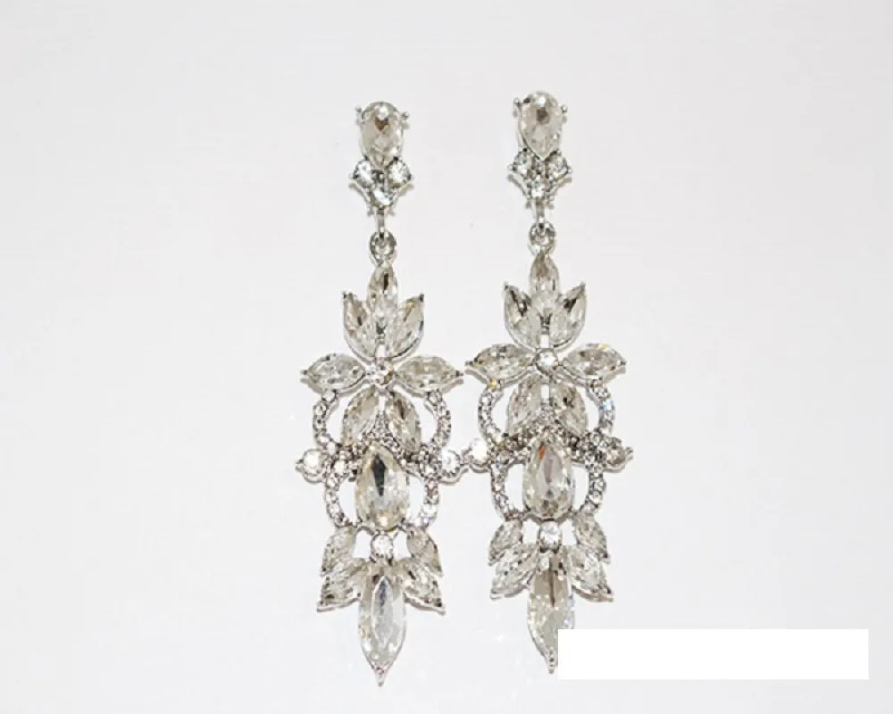 SILVER DANGLING EARRINGS CLEAR STONES ( 1311 SCRY ) sold by Oh My Jewelry