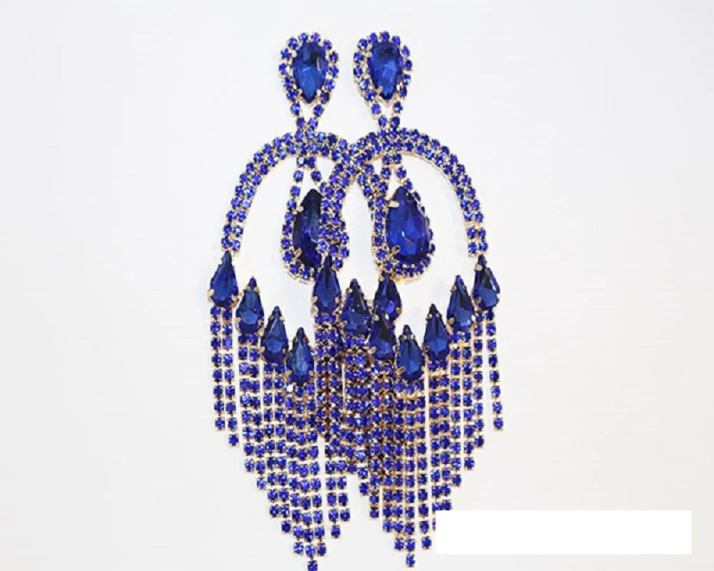 GOLD EARRINGS BLUE STONES ( 1669 GSA ) sold by Oh My Jewelry