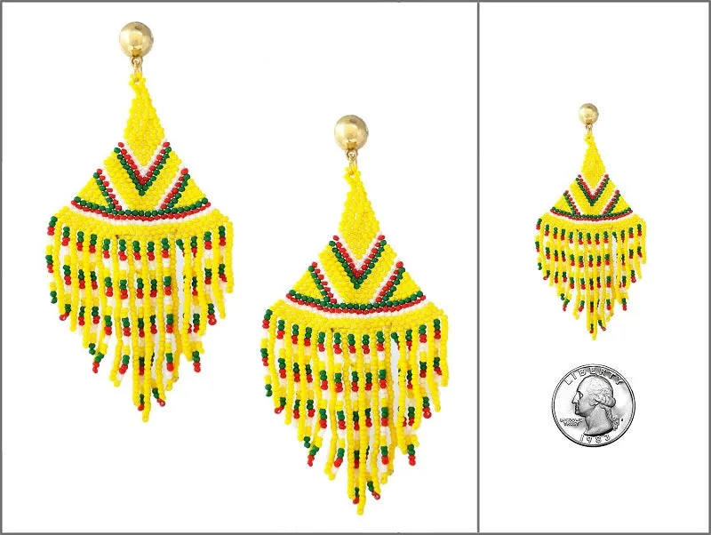 GREEN RED YELLOW BEAD EARRINGS ( 5676 GYW ) sold by Oh My Jewelry