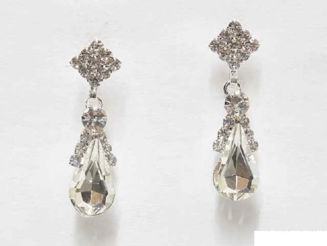 SILVER EARRINGS CLEAR STONES ( 6606 SCL ) sold by Oh My Jewelry