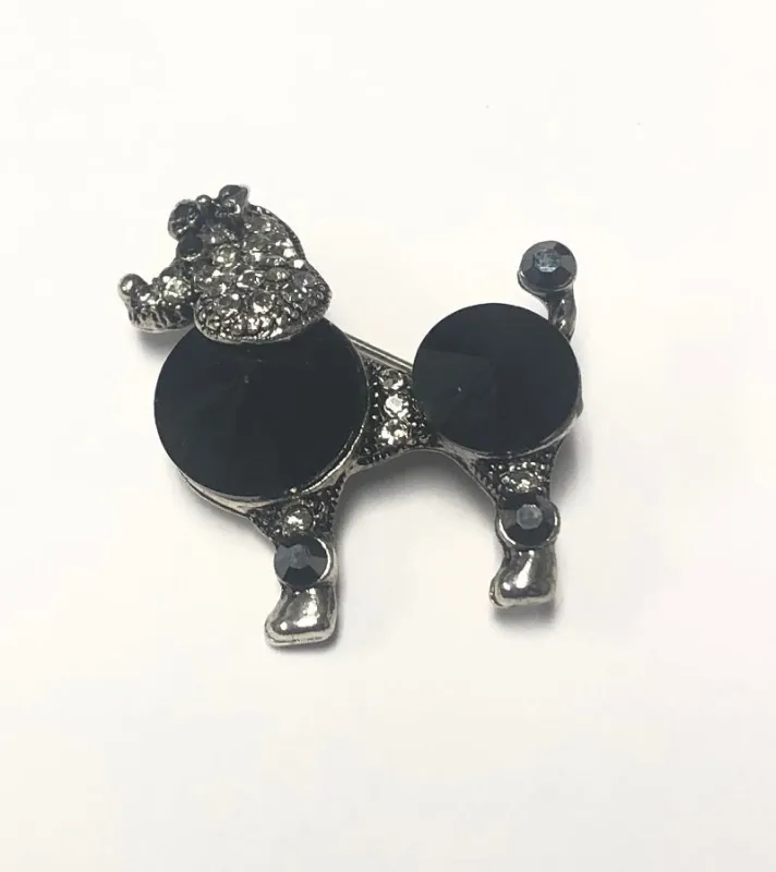 DOG BROOCH BLACK STONES ( 1064 BK ) sold by Oh My Jewelry