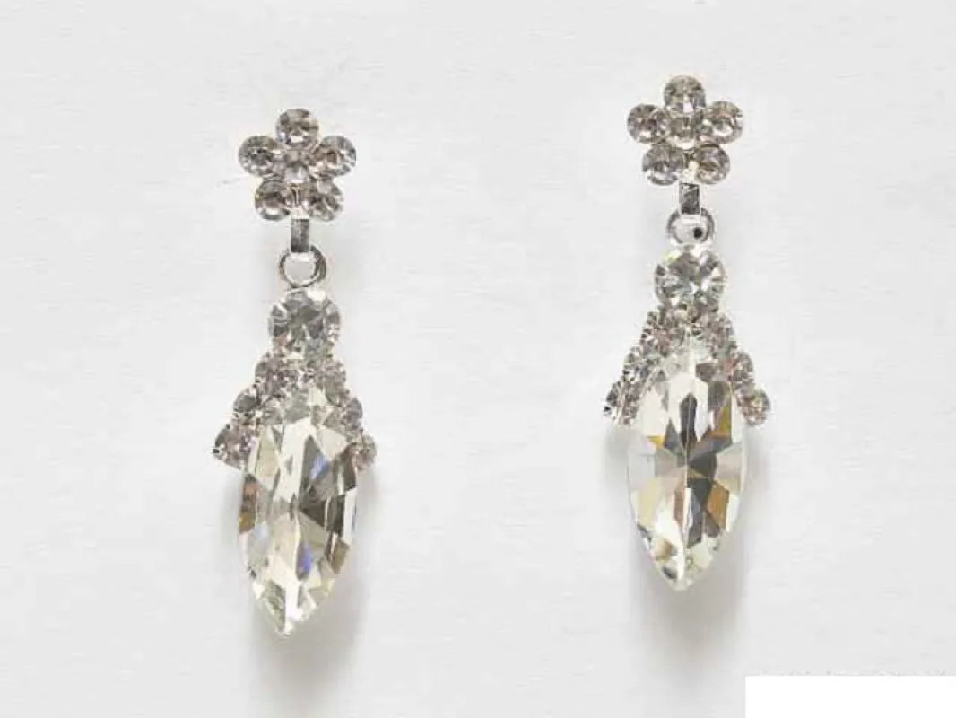 SILVER EARRINGS CLEAR STONES ( 6610 SCL ) sold by Oh My Jewelry