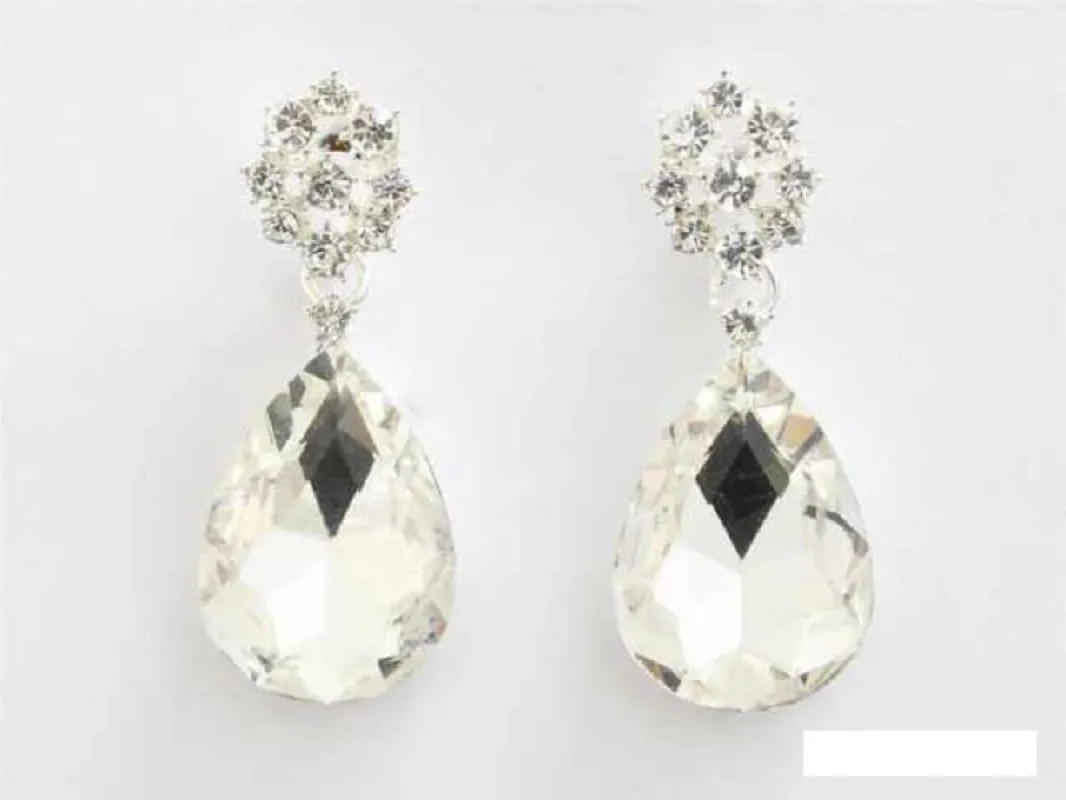SILVER EARRINGS CLEAR STONES ( 5898 SCRY ) sold by Oh My Jewelry