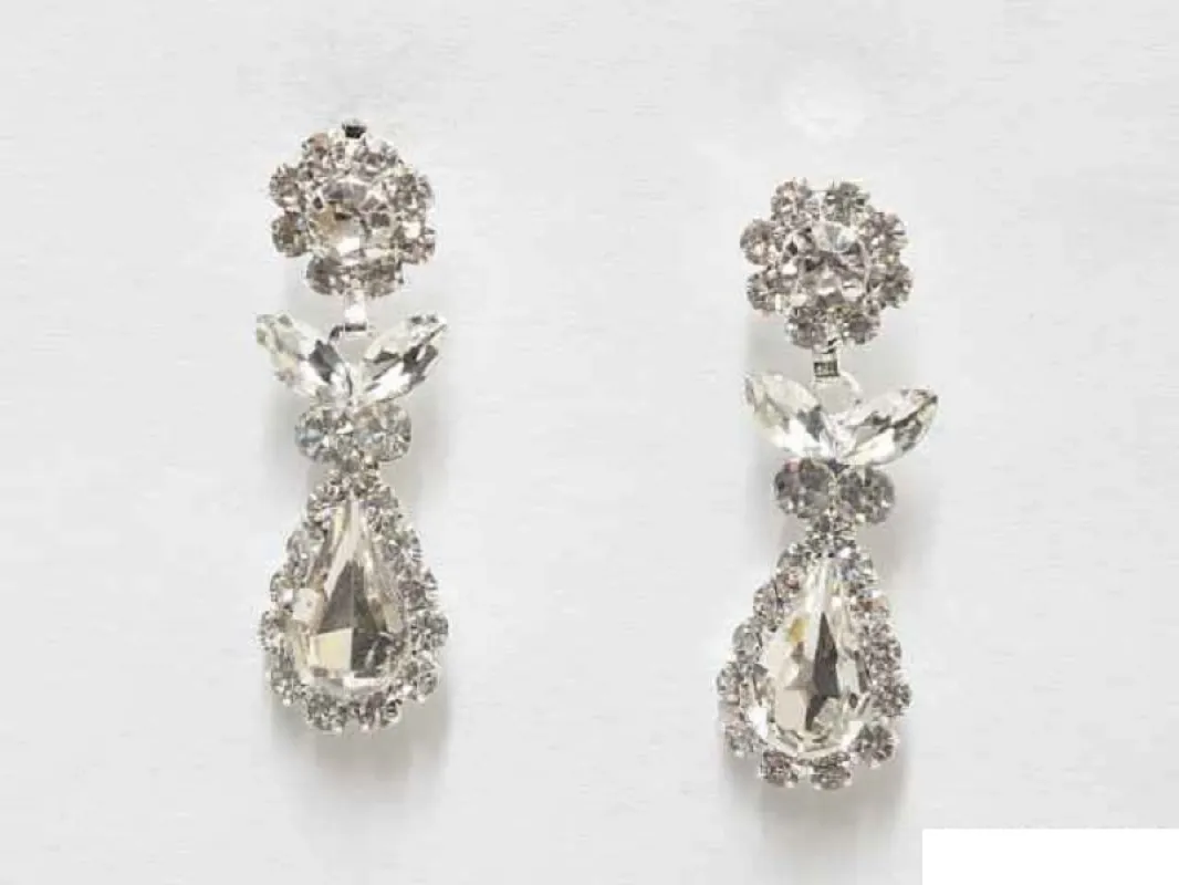 SILVER EARRINGS CLEAR STONES ( 6608 SCL ) sold by Oh My Jewelry