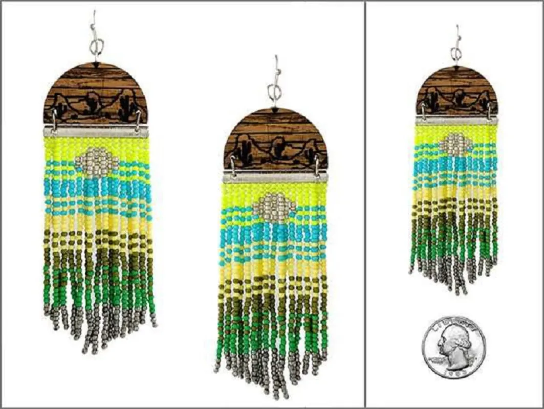 GREEN MULTI COLOR BEAD EARRINGS ( 5368 GRMT ) made by Oh My Jewelry