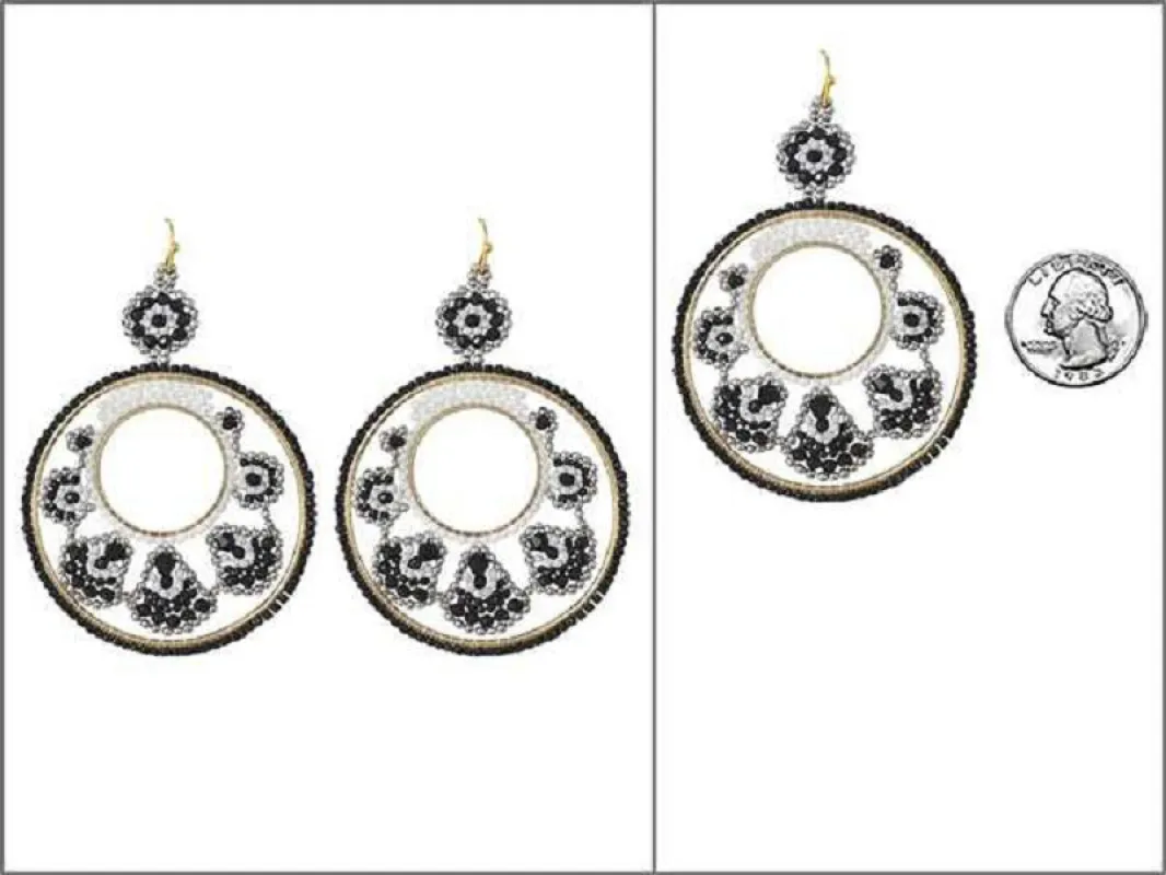 GOLD BLACK BEAD EARRINGS ( 3971 GBK ) made by Oh My Jewelry