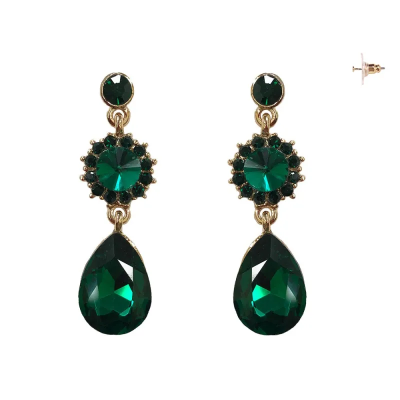 GOLD EARRINGS GREEN STONES STONES ( 310 GGR ) sold by Oh My Jewelry