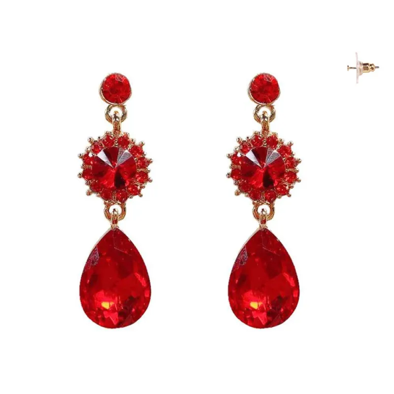 GOLD EARRINGS RED STONES ( 310 GRD ) sold by Oh My Jewelry