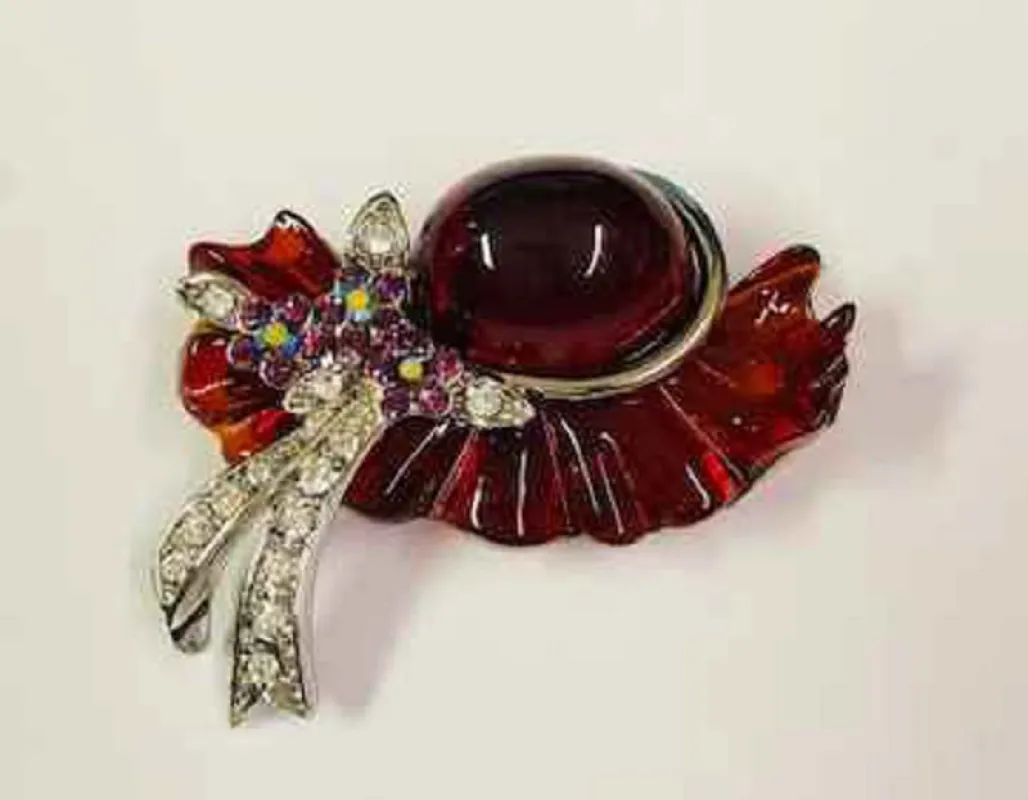 SILVER BROWN HAT BROOCH ( 1412 ) sold by Oh My Jewelry