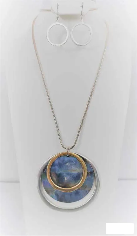 SILVER GOLD NECKLACE SET ( 4788 SG ) sold by Oh My Jewelry