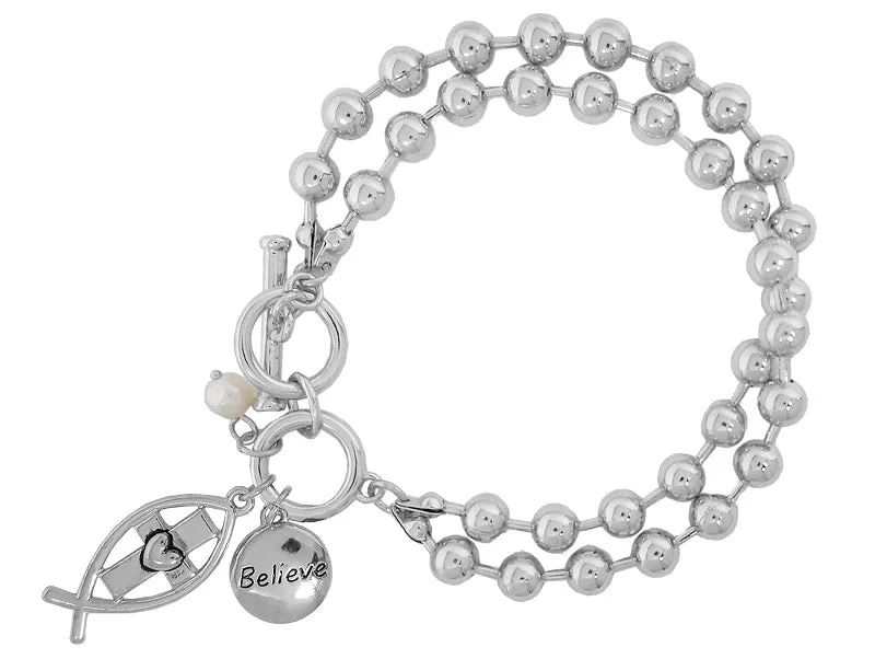 SILVER BRACELET RELIGIOUS CHARMS ( 00958 ) sold by Oh My Jewelry