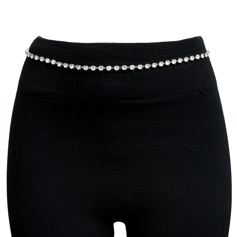 SILVER 1 LINE BELT CLEAR STONES ( 1005 1RD ) sold by Oh My Jewelry