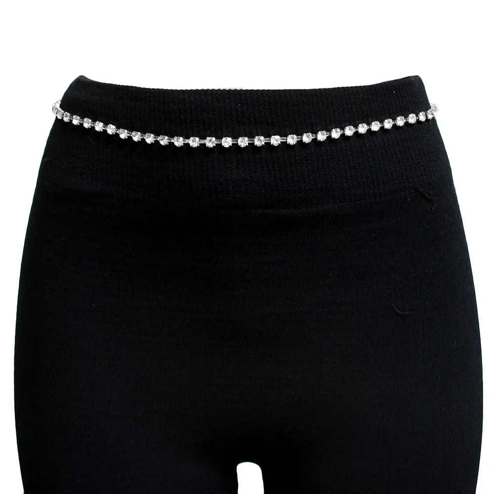 SILVER 1 LINE BELT CLEAR STONES ( 1005 1RD ) sold by Oh My Jewelry