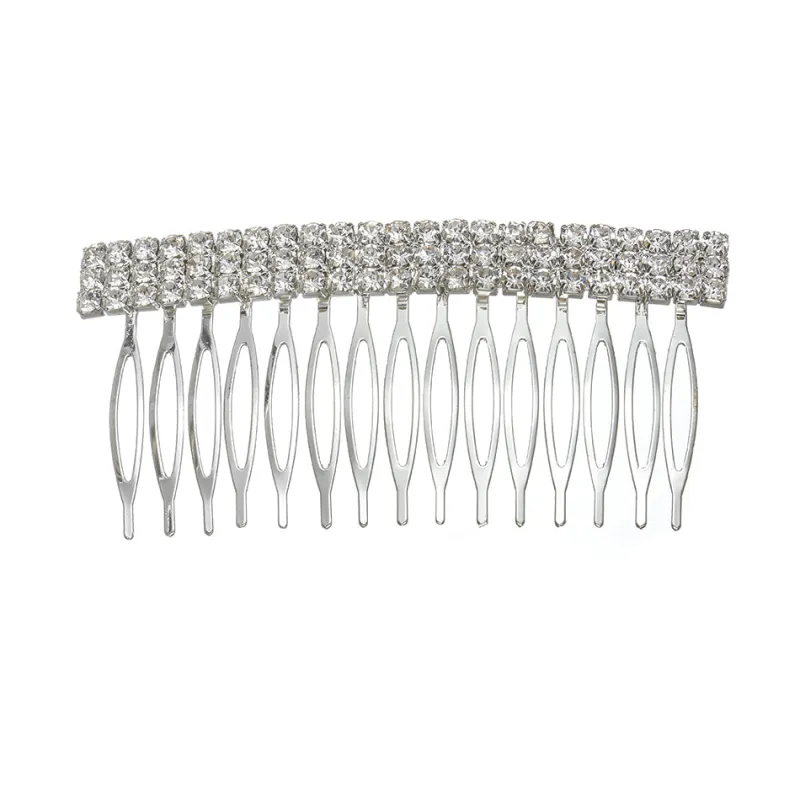 SILVER HAIR COMB CLEAR STONES ( 40330 CLSV ) sold by Oh My Jewelry