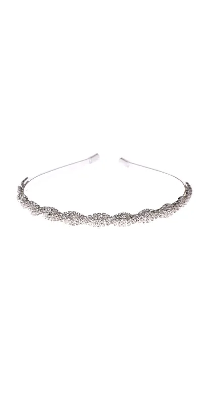 SILVER HAIR BAND CLEAR STONES ( 41053 CLSV ) sold by Oh My Jewelry