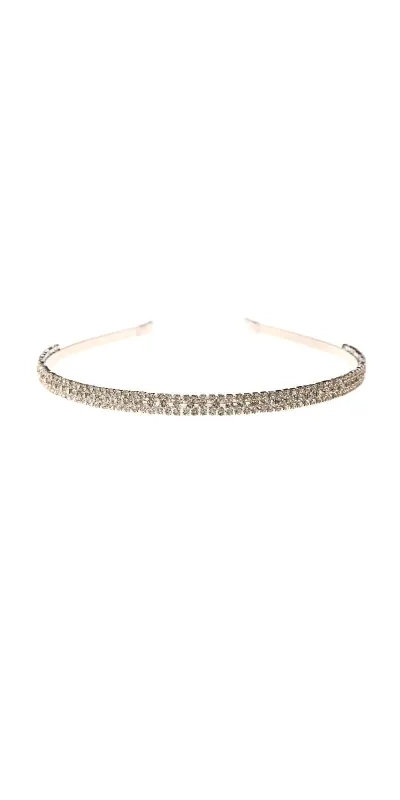 SILVER HAIR BAND CLEAR STONES ( 40902 CLSV ) sold by Oh My Jewelry