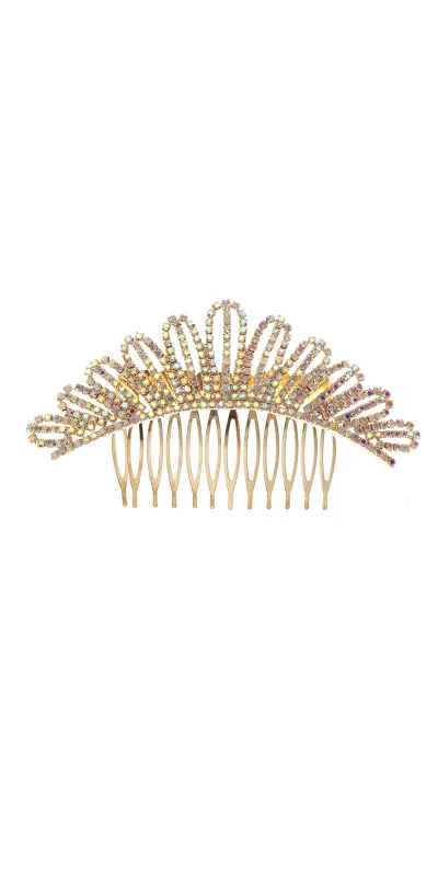 GOLD HAIR COMB AB STONES ( 40995 ABGD ) sold by Oh My Jewelry