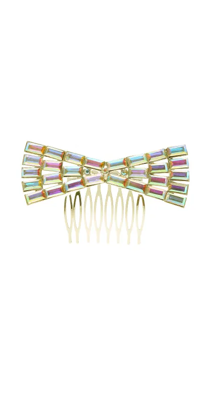 GOLD HAIR COMB CLEAR STONES ( 41114 ABGD ) sold by Oh My Jewelry