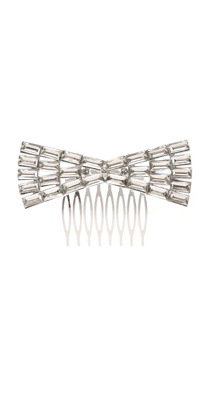 SILVER HAIR COMB CLEAR STONES ( 41114 CLSV ) sold by Oh My Jewelry
