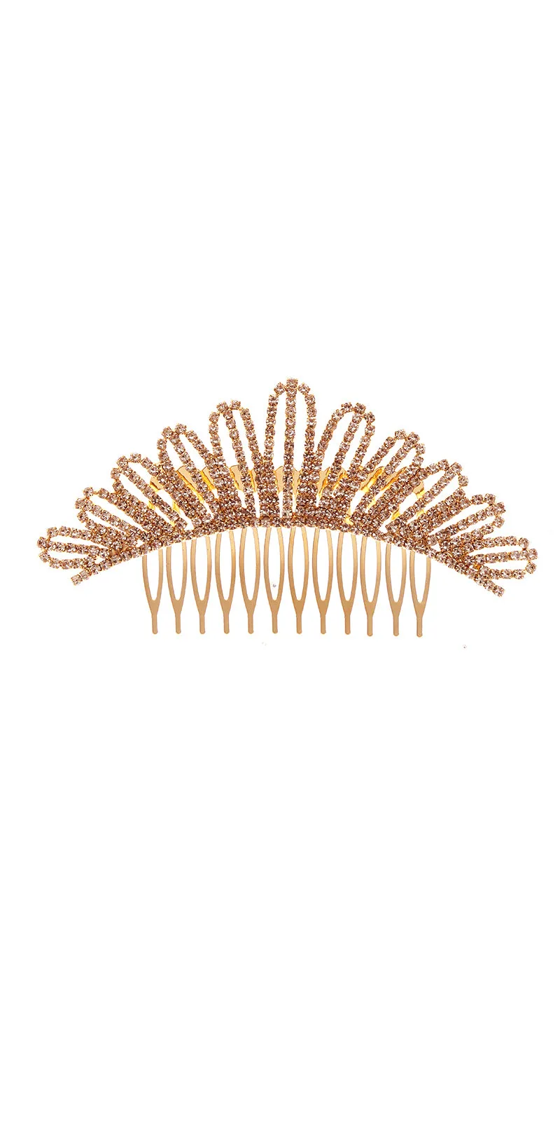 ROSE GOLD HAIR COMB CLEAR STONES ( 40995 CLRGD ) sold by Oh My Jewelry