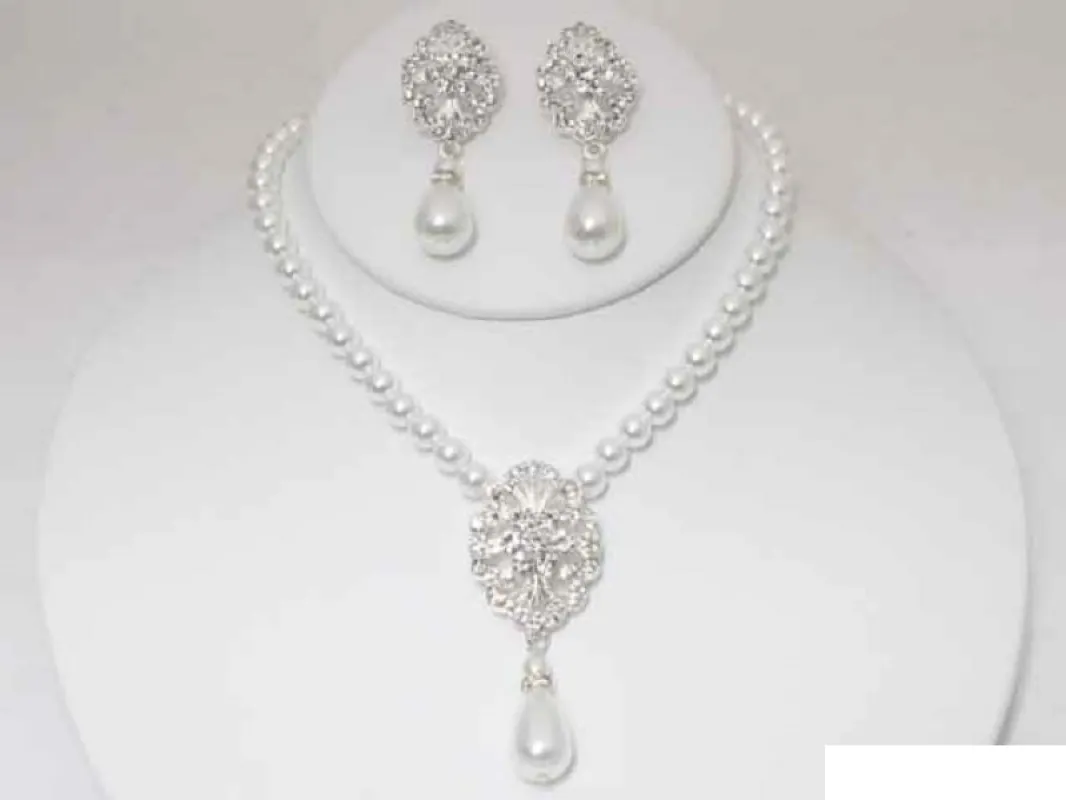 SILVER NECKLACE SET WHITE PEARL ( 19629 W ) sold by Oh My Jewelry