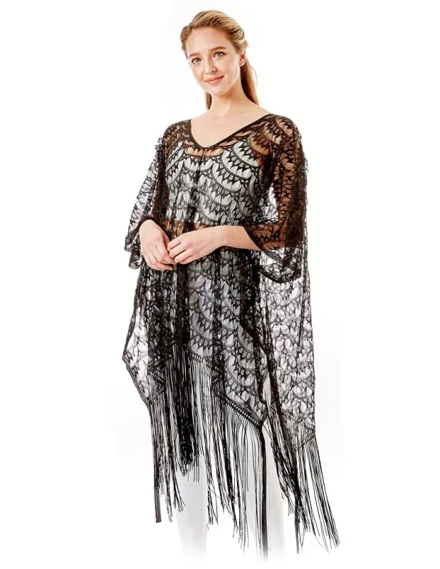 BLACK POLYESTER MESH COVER UP ( 1180 BLACK ) sold by Oh My Jewelry
