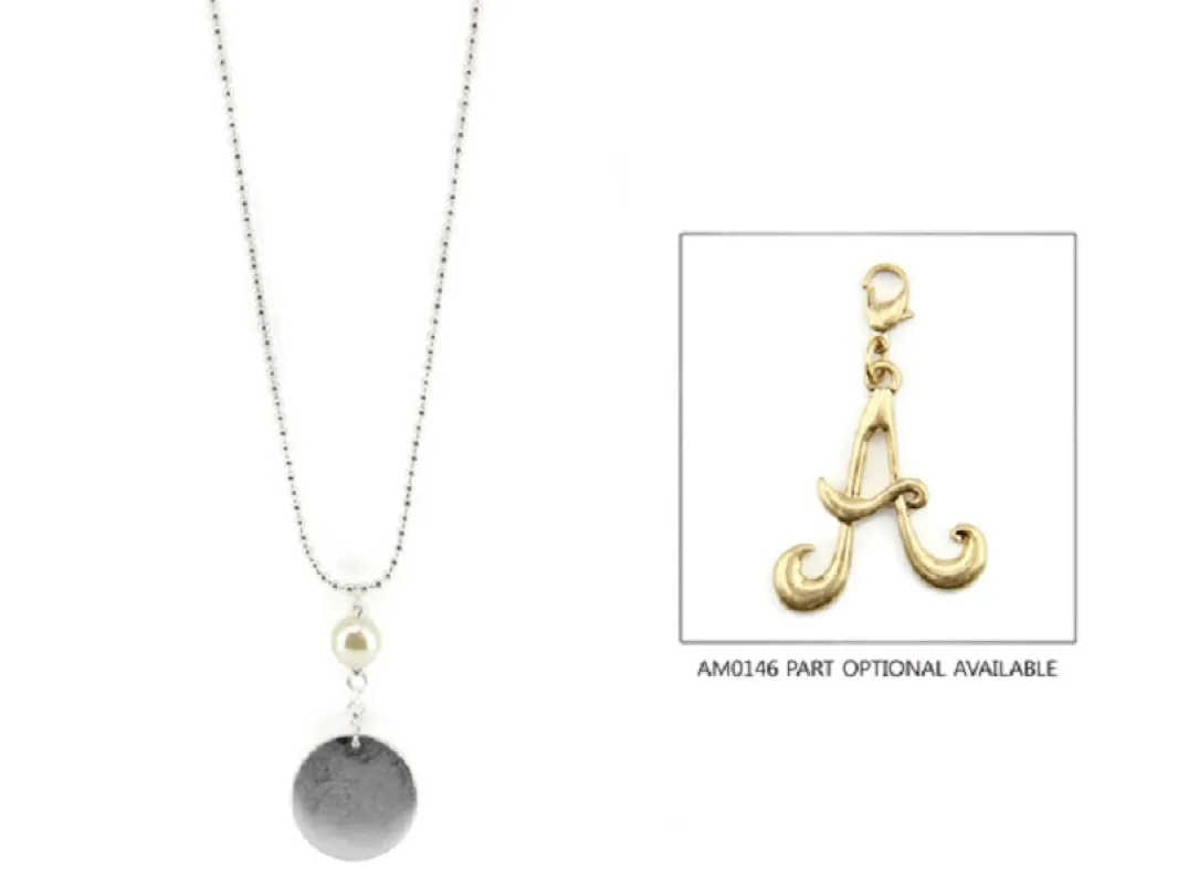 SILVER NECKLACE PENDANT PEARL ( 1198 WS ) sold by Oh My Jewelry