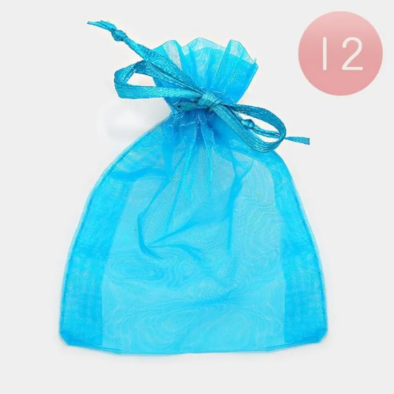 3" x 3.5" TEAL BLUE Organza Gift Bag 12 Pieces ( 1019 TL ) sold by Oh My Jewelry
