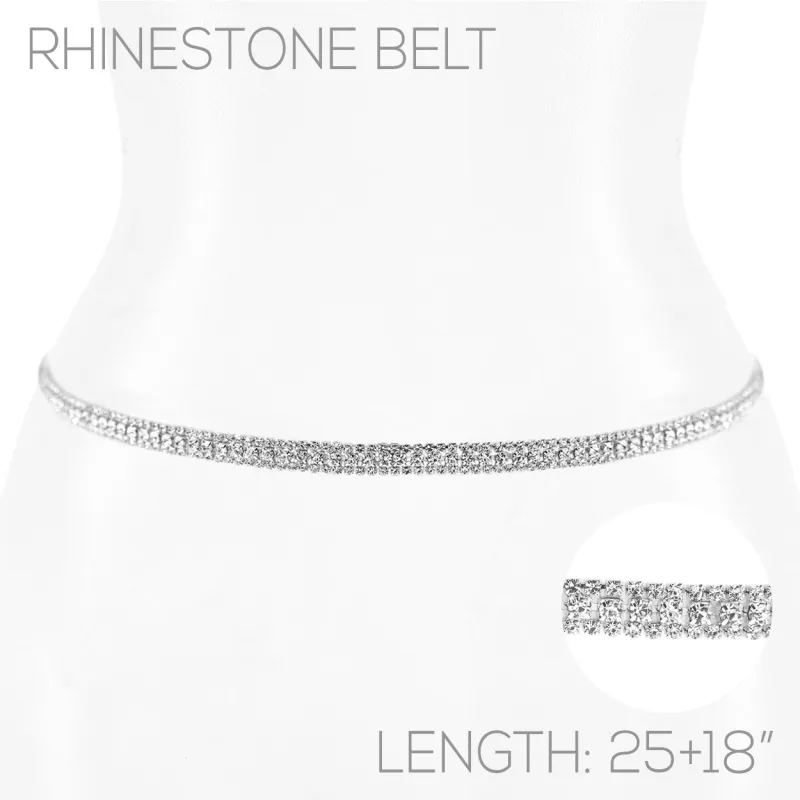 SILVER RHINESTONE BELT CLEAR STONES ( 00071 CRS ) sold by Oh My Jewelry
