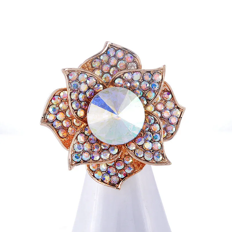 GOLD FLOWER RING AB STONES ( 1311 GAB ) sold by Oh My Jewelry