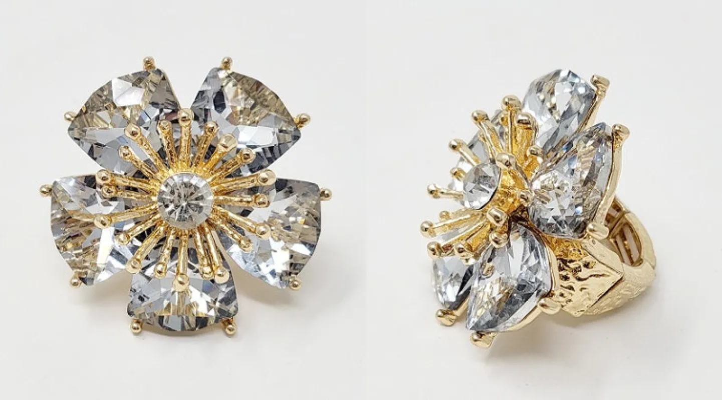 GOLD STRETCH RING CLEAR STONES ( 10022 GCL ) sold by Oh My Jewelry