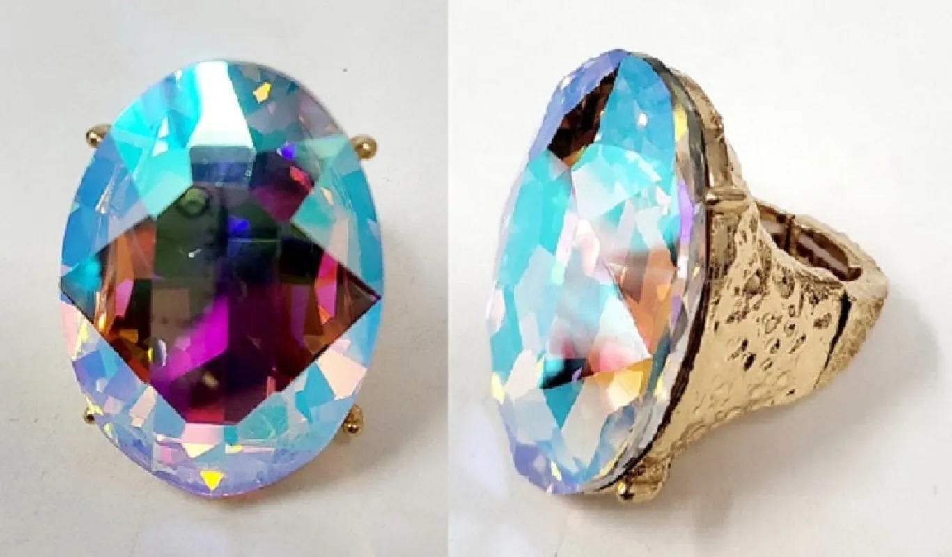 GOLD STRETCH RING AB STONE ( 10027 GAB ) sold by Oh My Jewelry