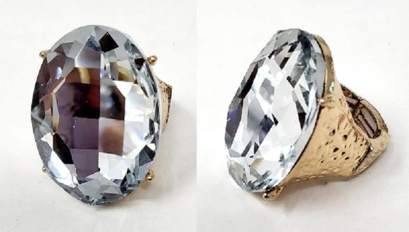 GOLD STRETCH RING CLEAR STONE ( 10027 GCL ) sold by Oh My Jewelry