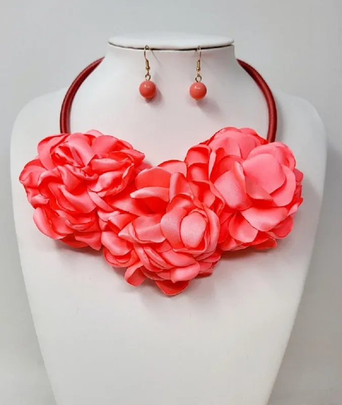 PINK CHOKER NECKLACE SET ( 10460 GPK ) sold by Oh My Jewelry