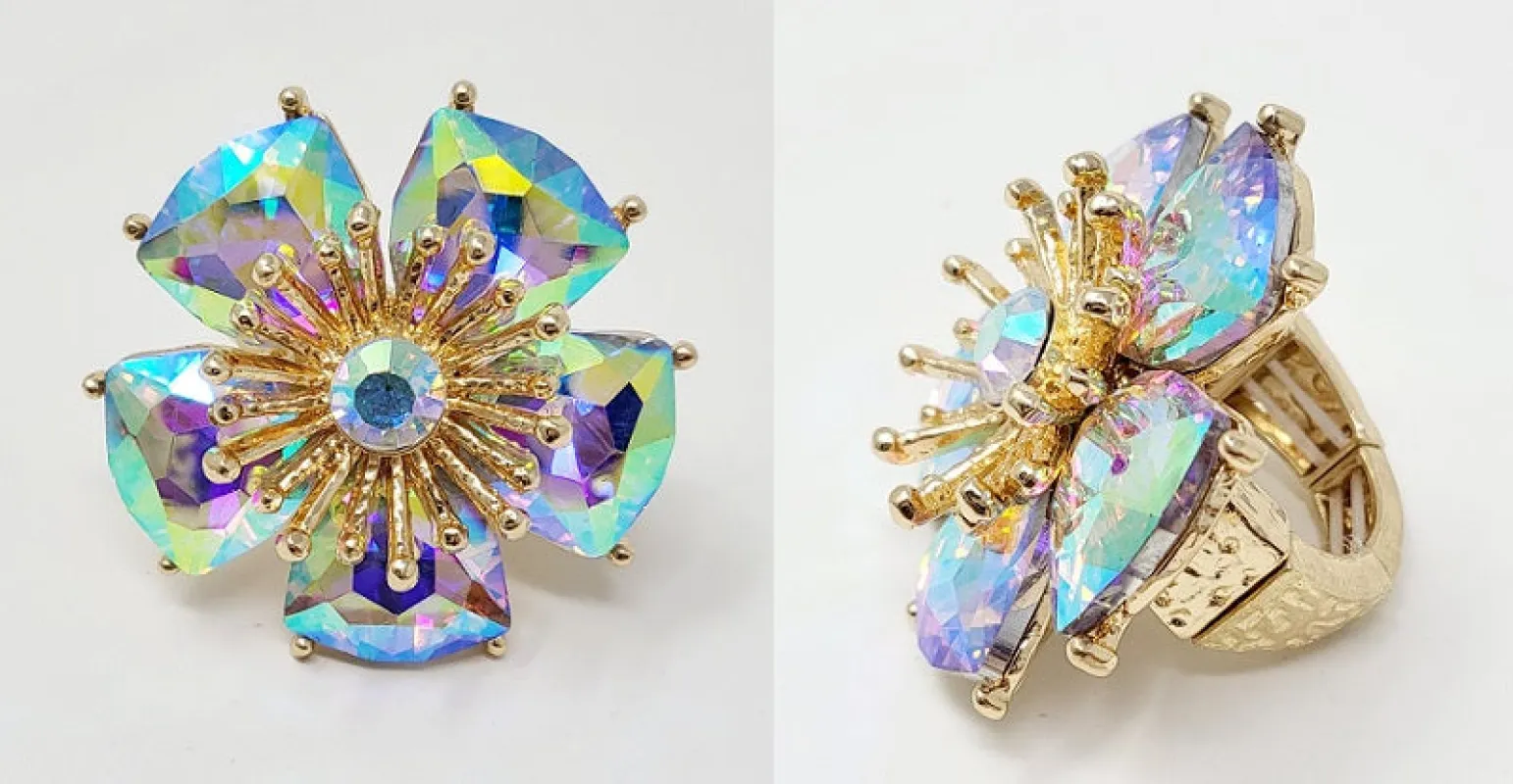 GOLD STRETCH RING AB STONES ( 10022 GAB ) sold by Oh My Jewelry