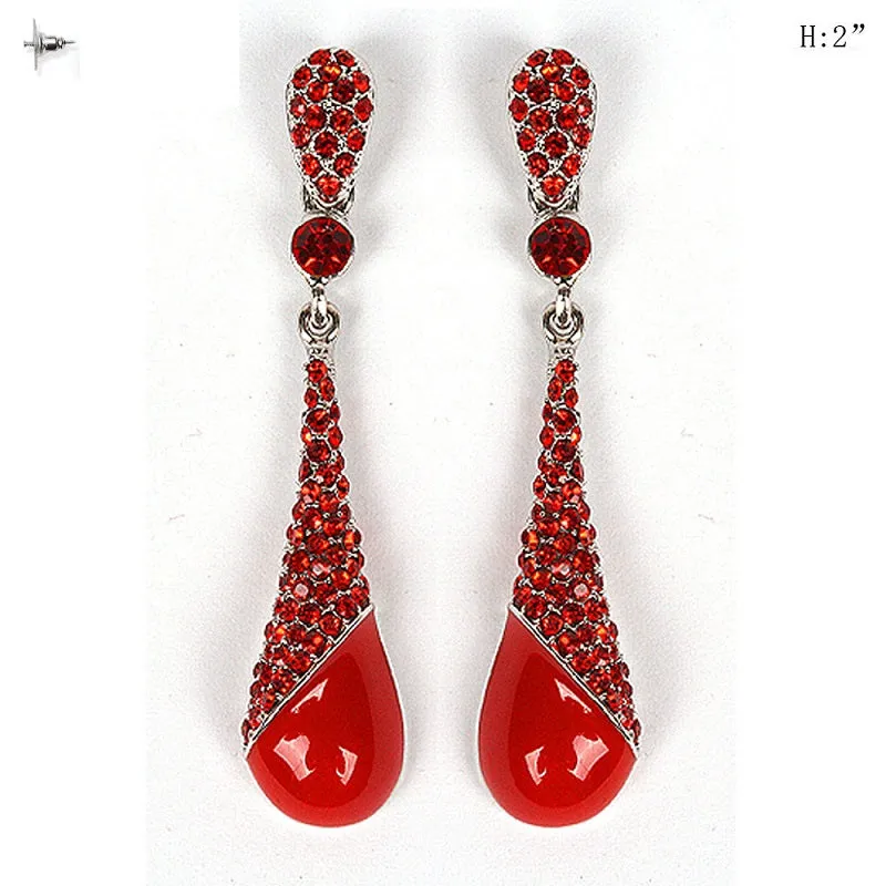 SILVER RED EARRINGS ( 782 RED ) sold by Oh My Jewelry