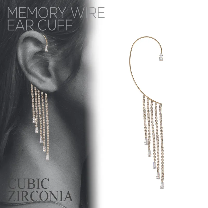 GOLD EAR CUFF CLEAR CUBIC ZIRCONIA CZ STONES ( 27802 CRG ) sold by Oh My Jewelry