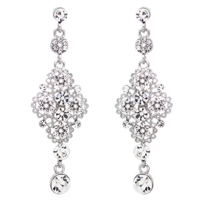 SILVER EARRINGS CLEAR STONES ( 24136 CRS ) sold by Oh My Jewelry