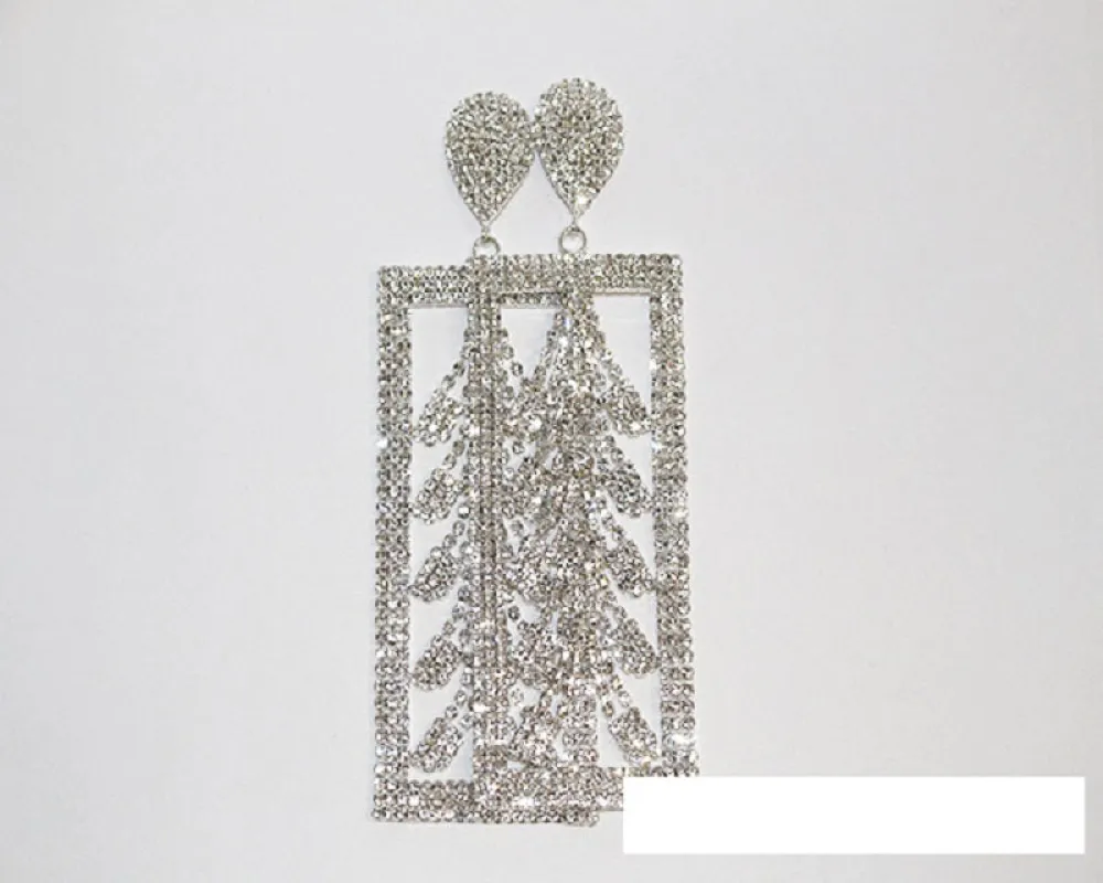 SILVER EARRINGS CLEAR STONES ( 1442 SCRY ) sold by Oh My Jewelry