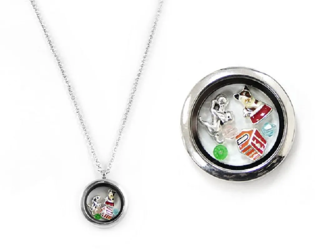 SILVER CHARM NECKLACE ( 0670 RHMT ) sold by Oh My Jewelry