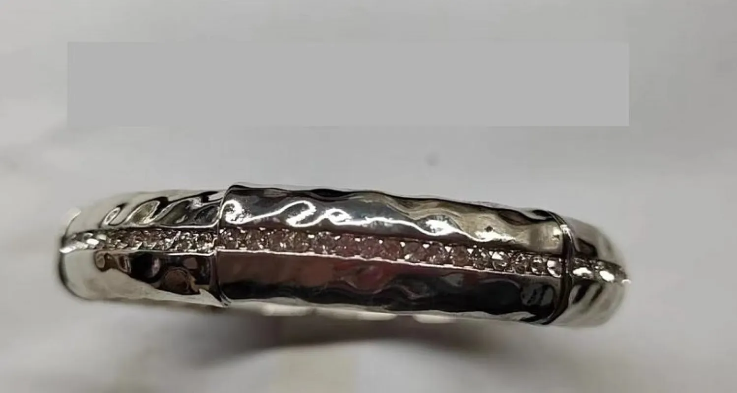 SILVER STRETCH BRACELET CLEAR STONES ( 5407 RH ) sold by Oh My Jewelry