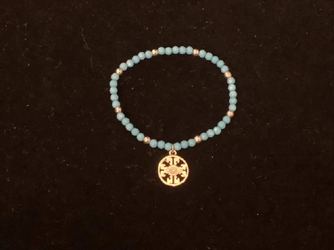 TURQUOISE STRETCH BRACELET EYE ( 13 GTQ ) sold by Oh My Jewelry