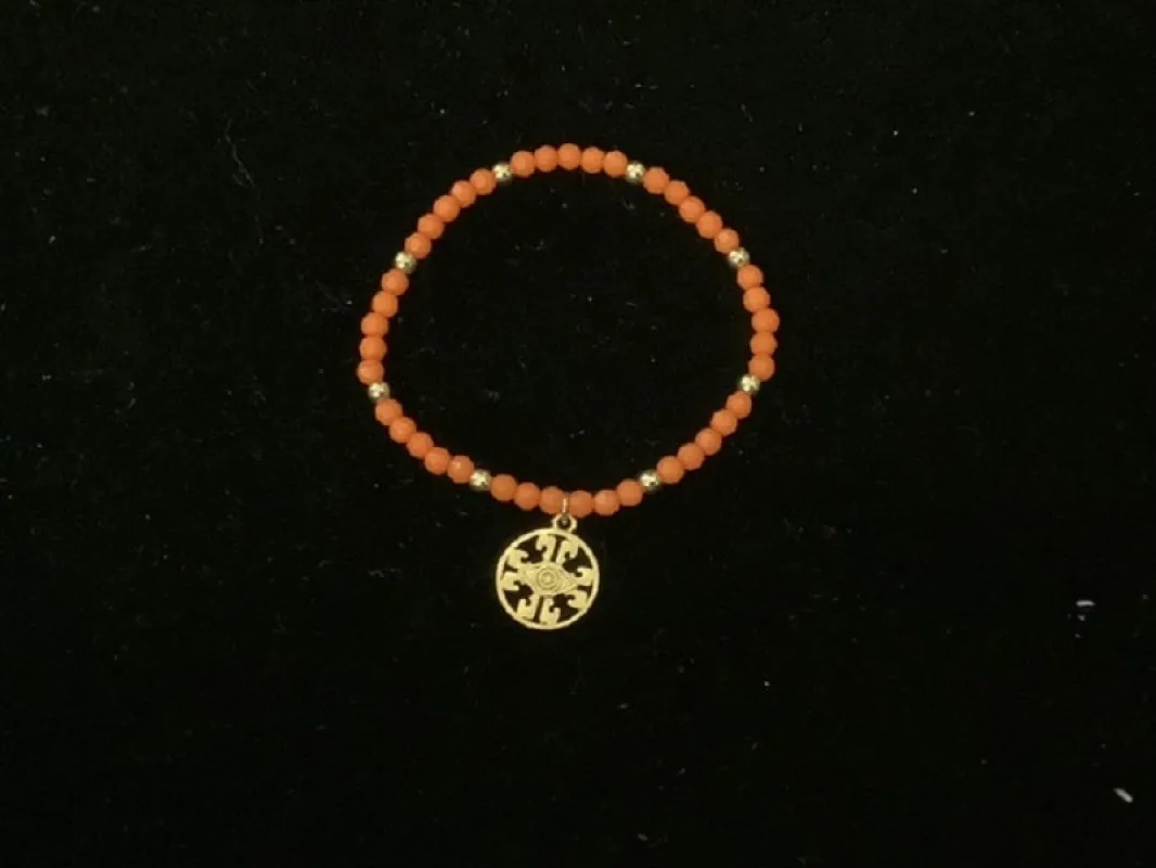 ORANGE STRETCH BRACELET EYE ( 13 GCO ) sold by Oh My Jewelry