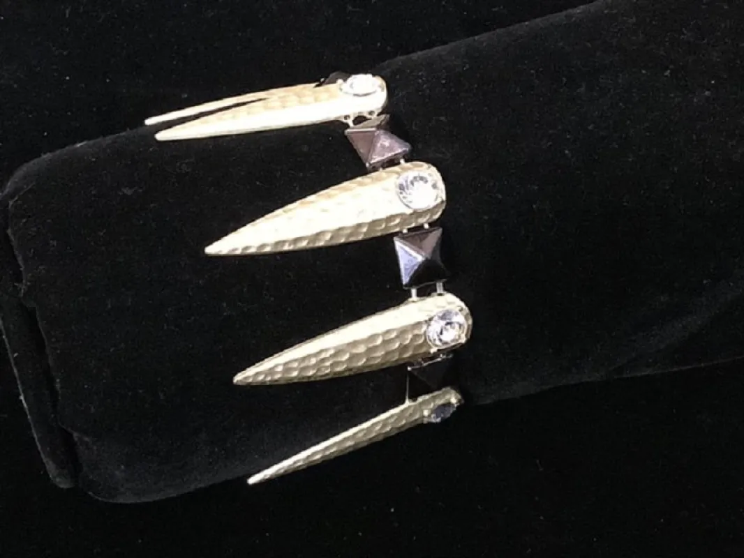 GOLD STRETCH BRACELET CLEAR STONES ( 2143 MLT1 ) sold by Oh My Jewelry