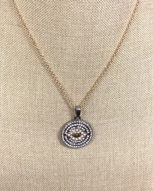 GOLD NECKLACE EVIL EYE PENDANT ( 1079 GHV ) sold by Oh My Jewelry