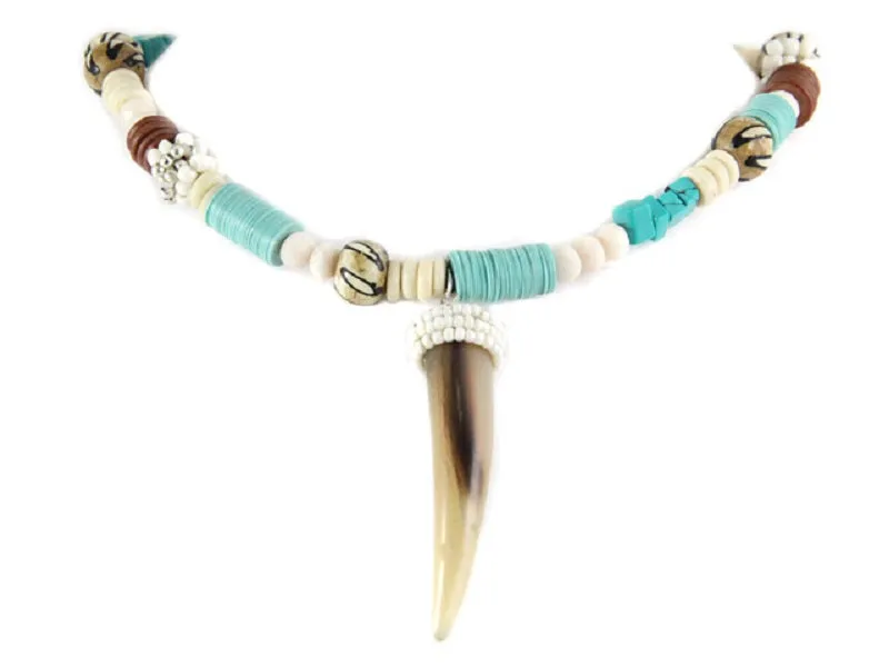 TURQUOISE WHITE NECKLACE ( 1045 ASTQ ) sold by Oh My Jewelry