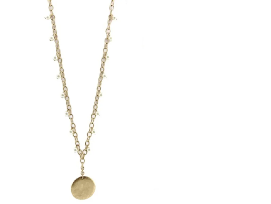 GOLD NECKLACE PEARLS ( 1199 WG ) sold by Oh My Jewelry